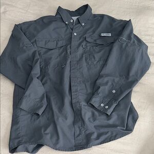 Men's Charcoal Button-Up Shirt Jacket